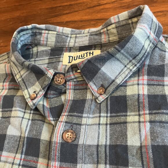 Duluth Trading Flannel Shirt Blue/Green/Red Mens Sz 2XL TALL Cabincore Fallcore - Picture 6 of 9